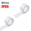 Two rolls of white self-adhesive fiberglass screen repair tape shown on a white background.