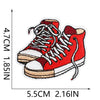 Red 3D Embroidered Iron-On Patches for Clothing & Crafts