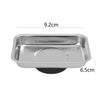 Silver magnetic parts tray with a strong magnet base for hardware storage