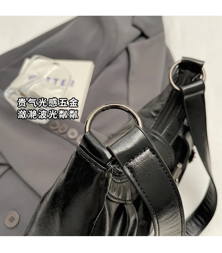 Y2K Retro Pleated Hobo Shoulder Bag
