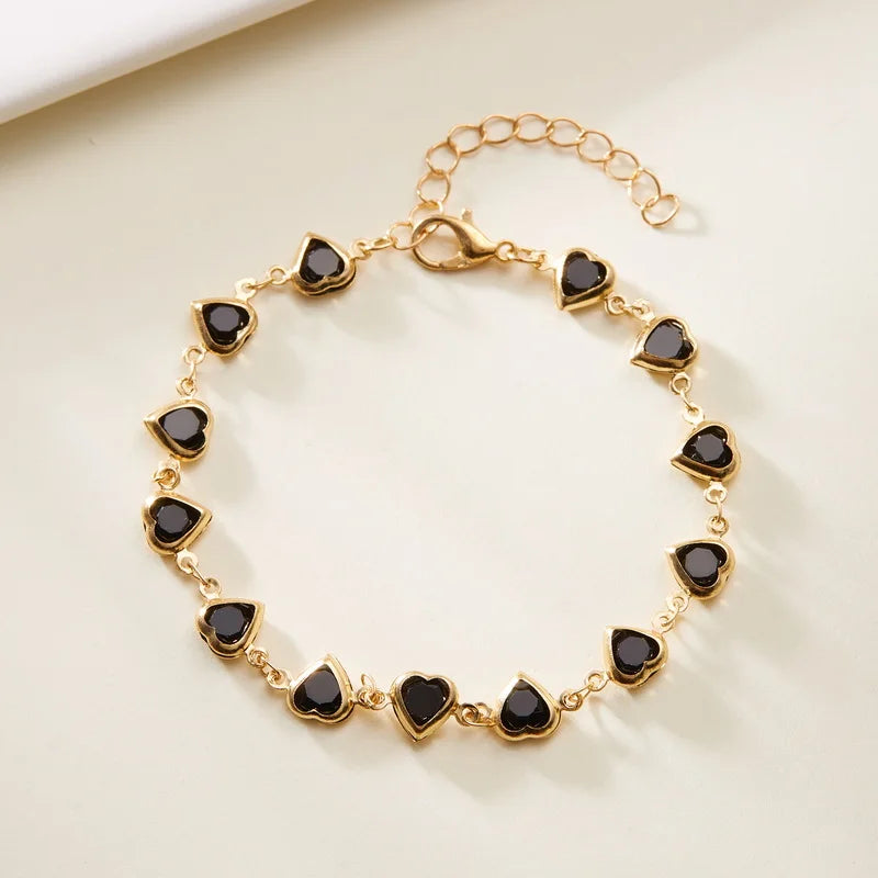 Heart Crystal Charm Bracelet