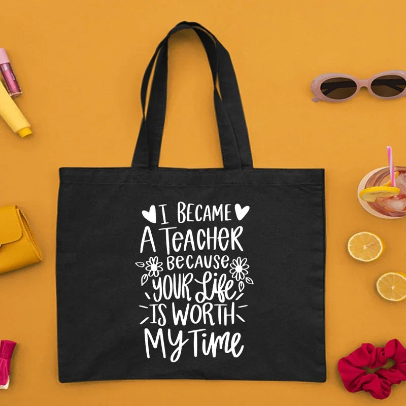 Sac Tote en Toile Durable pour Enseignants