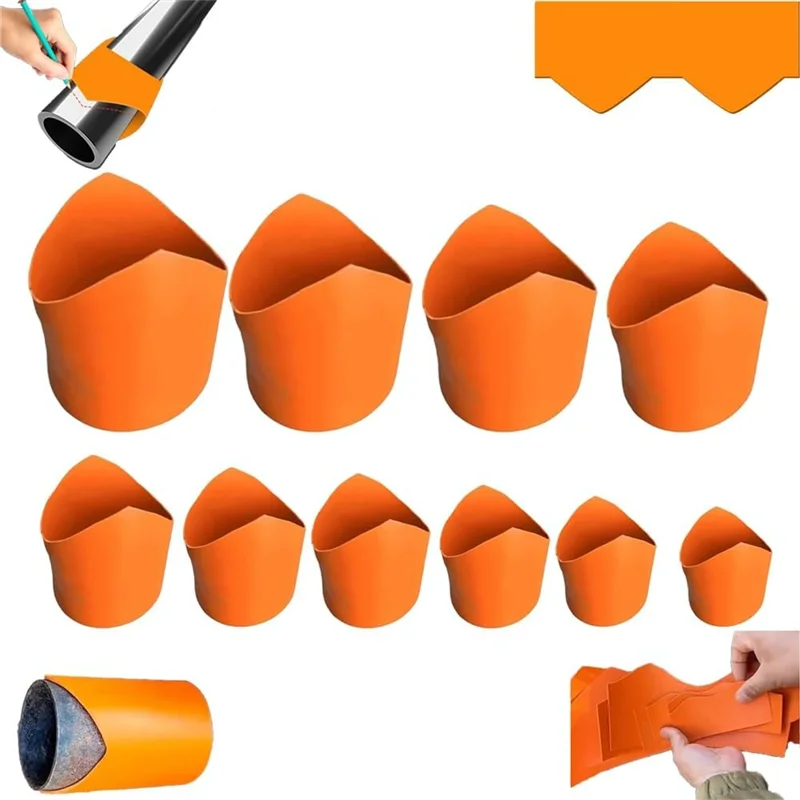Precision Pipe Saddle Template Kit - 10-Piece Cutting Guide for Plumbing, HVAC, and Metal Fabrication (20-200mm)