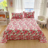 Red Floral Printed Flat Bed Sheet – Soft & Breathable