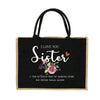 Vintage Jute Shopping Tote Bag with Waterproof Lining