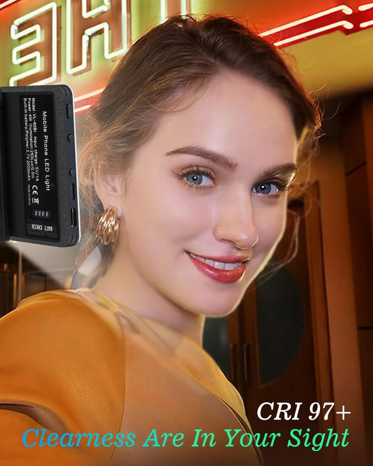 Portable LED Clip-On Selfie Light with 3 Modes