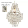 Abat-jour de lampe chromé à 5 étages en perles