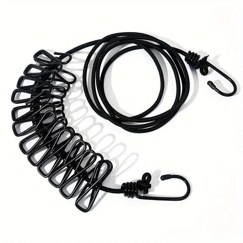 Portable Retractable Travel Clothesline with 12 Clothespins