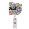 Glitter Acrylic Retractable ID Badge Reel