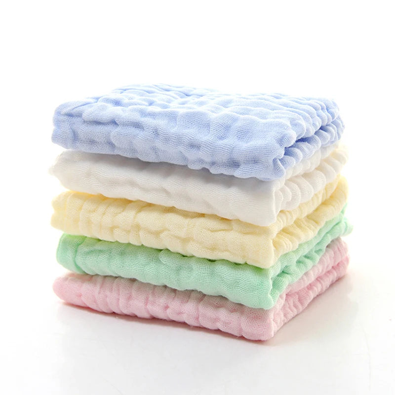Baby Muslin Washcloths, 5-Pack Soft Cotton Gauze Towels