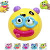 A collection of face-changing squishy toys featuring various expressive faces and colors.