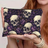 Gothic Skull & Rose Makeup Bag – Large Cosmetic Organizer