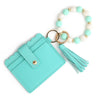 Silicone Bead Bracelet with Leather Card Holder and Tassel