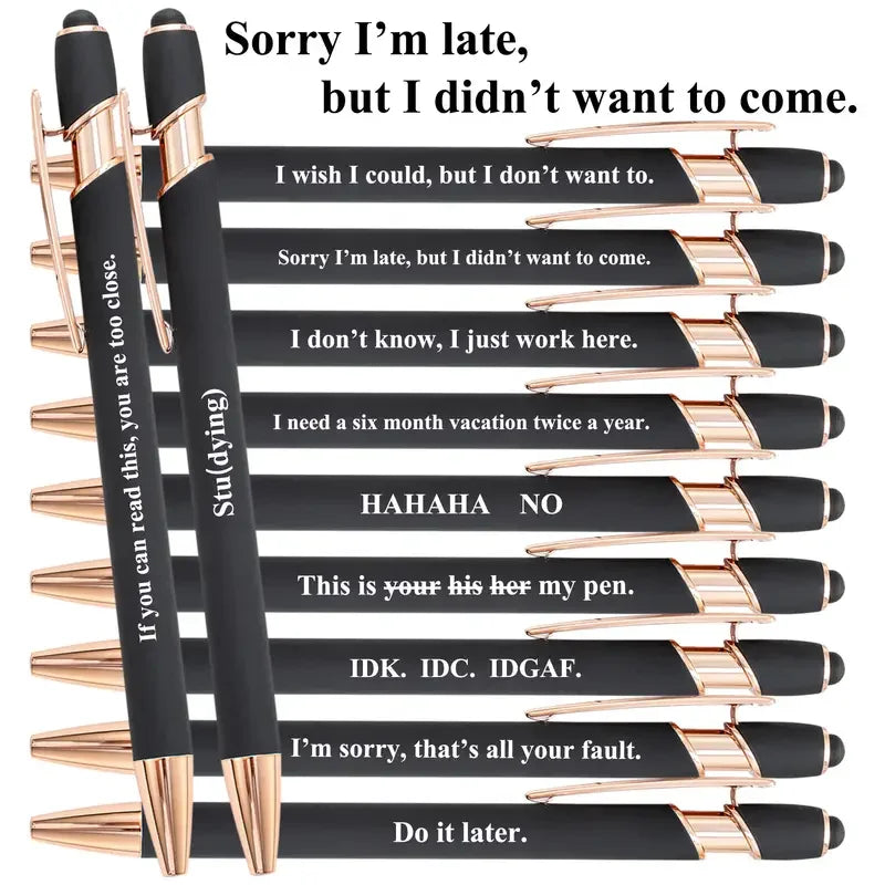 Inspirational Retractable Metal Ballpoint Pens (Set of 10)