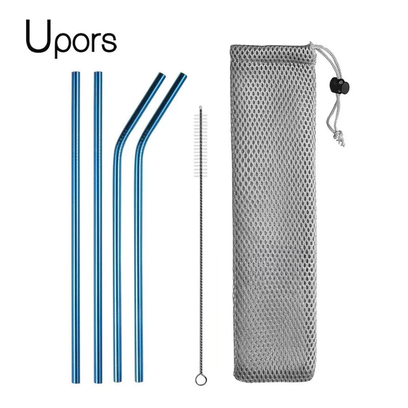 Reusable Stainless Steel Drinking Straws with Cleaning Brush