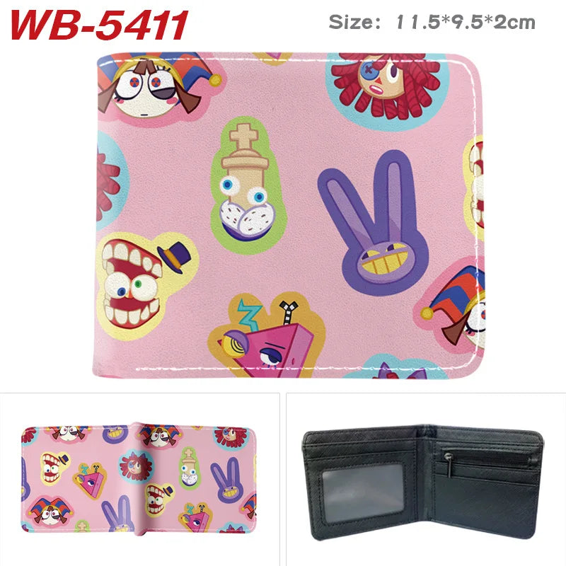PU Leather Bifold Card Holder Wallet with Cartoon Print