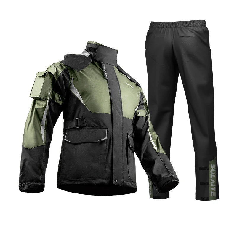 Men's Waterproof Motorcycle Rain Suit with Breathable Fabric