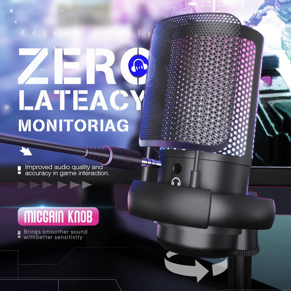 RGB USB Gaming Microphone with Shock Mount