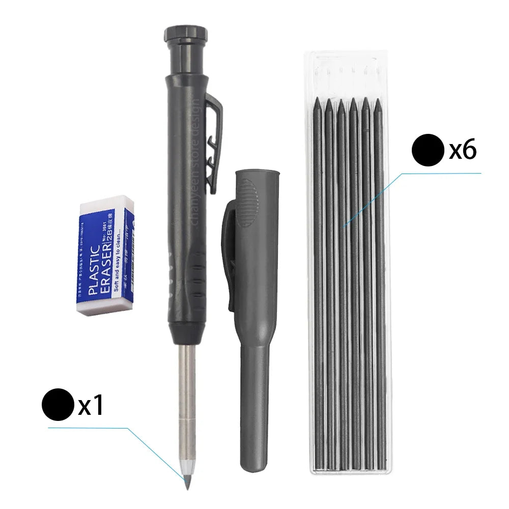 Precision Carpenter's Mechanical Pencil with Integrated Sharpener