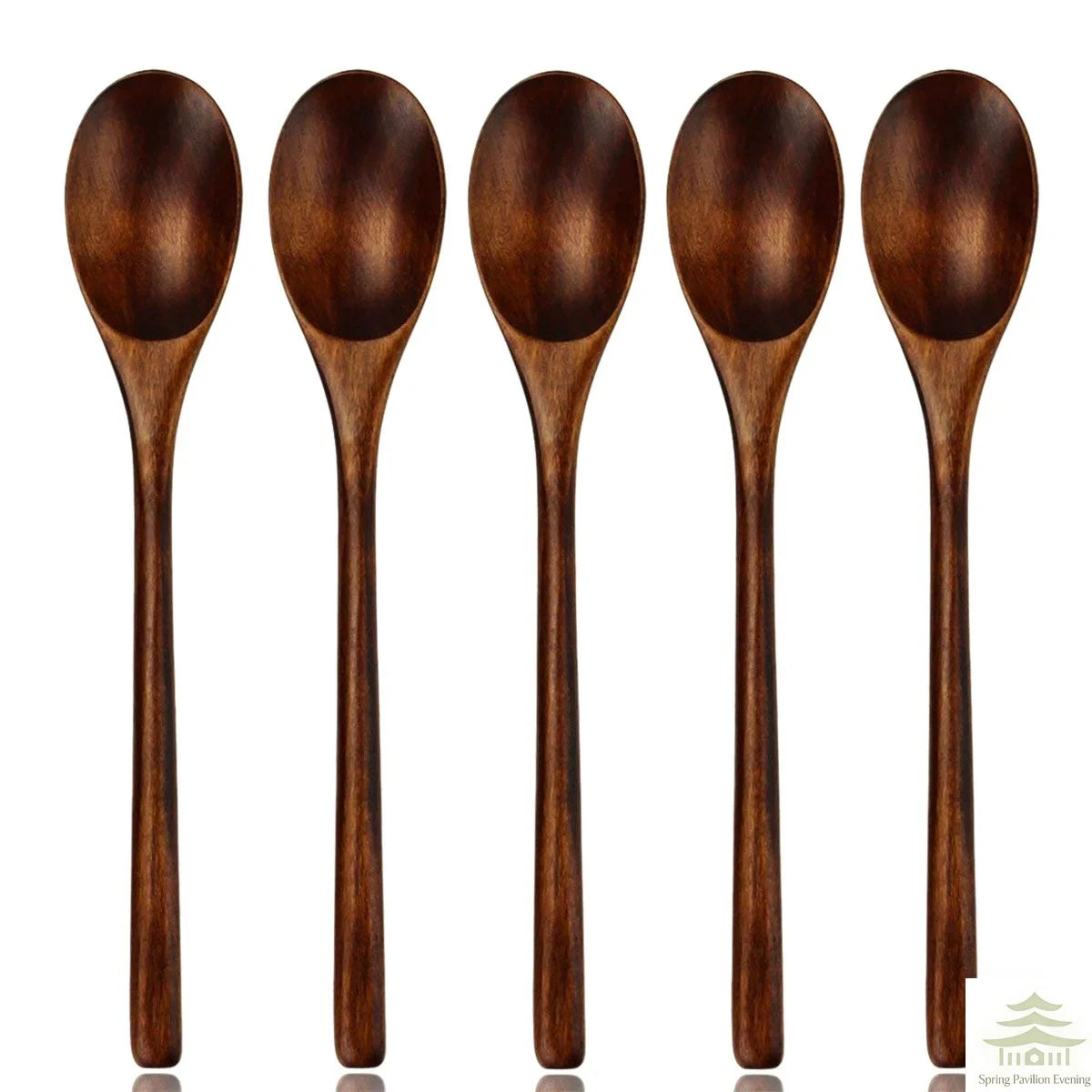 Natural Wooden Spoon and Fork Set (5 Pieces)
