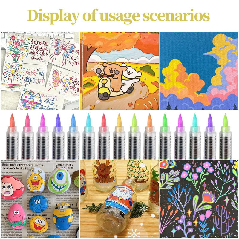 Acrylic Paint Markers with Brush Tips