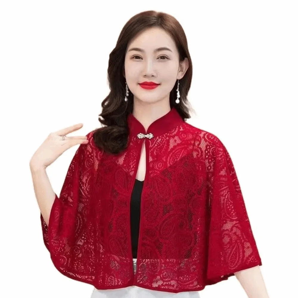 Bohemian Spitze Schal Poncho