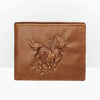 Portefeuille Bifold en Cuir de Vache Embossé Vintage