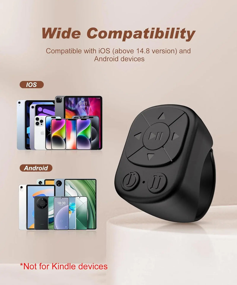 Bluetooth Page-Turning Ring for Smartphones