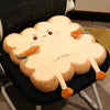 Cartoon Toast-Shaped Seat & Back Cushion – Washable Anti-Fatigue Support Pillow