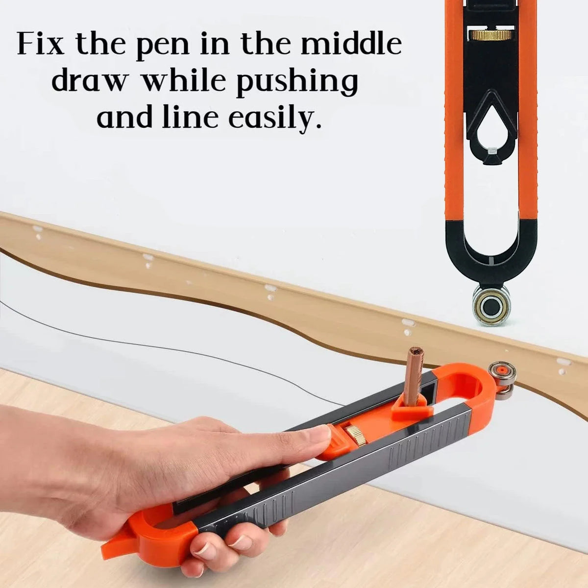 Contour Scribing Ruler with Lock for Precise Woodworking