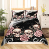 Gothic Skull & Damask Comforter Cover Set