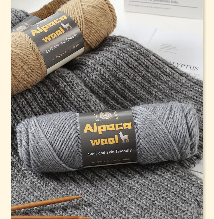 Chunky Alpaca Wool Knitting Yarn – 500g Multi-Color Set for Cozy Winter Projects