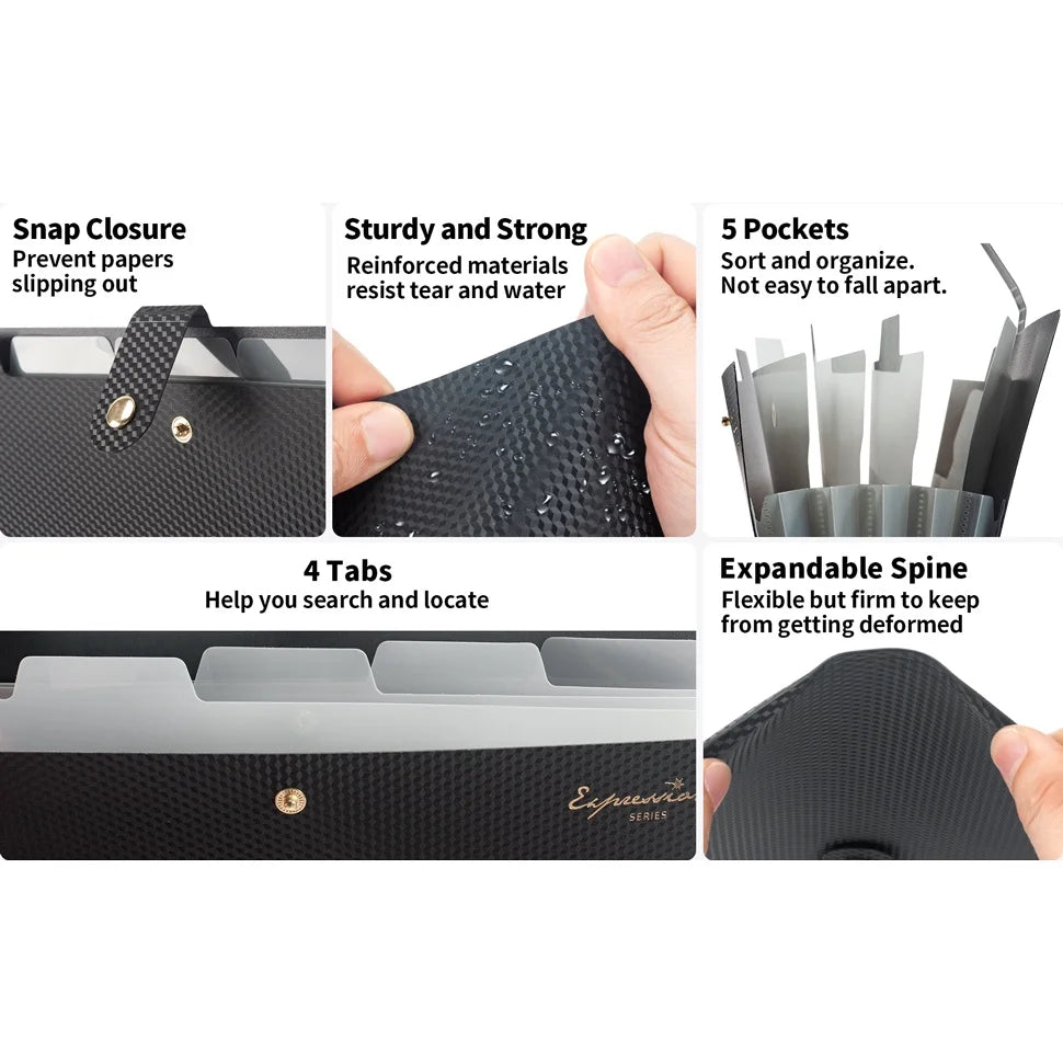 5-Pocket Expanding File Folder with Tabs