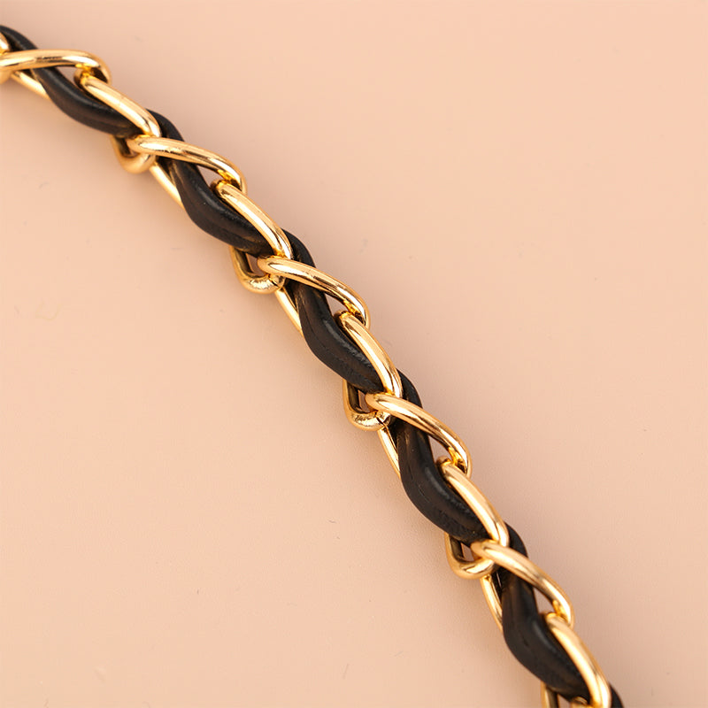 120cm Leather-Trimmed Chain Bag Strap