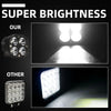 Image showing a super brightness LED spotlight for vehicles, comparing its light output to another similar light.
