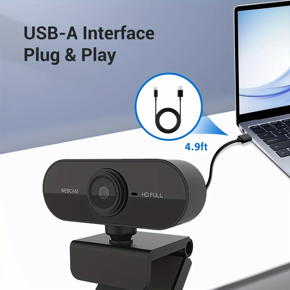 Full HD USB Webcam with Built-in Microphone