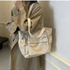 Classic Corduroy Tote Bag with Multiple Pockets