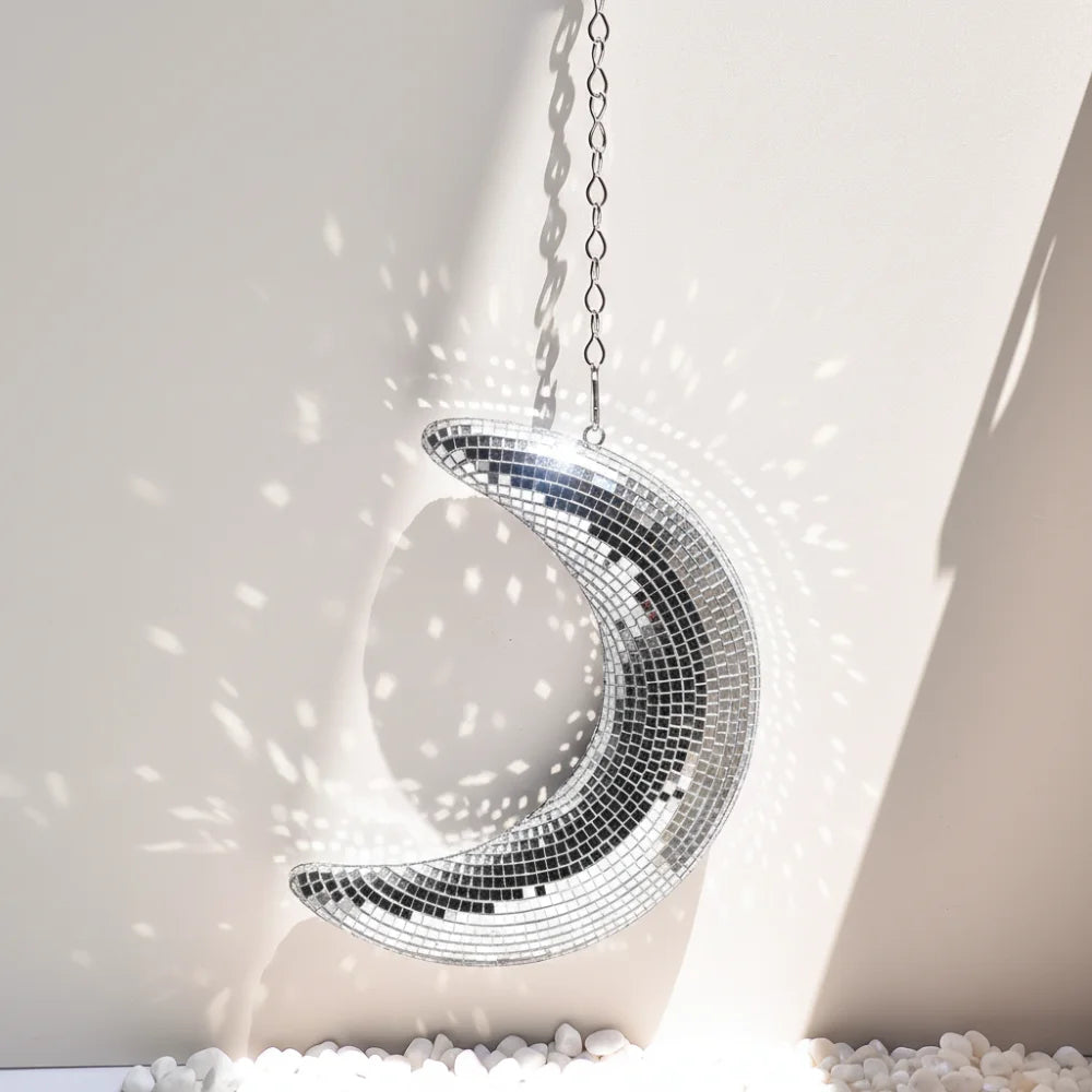 Handcrafted Glass Crescent Moon Hanging Decoration