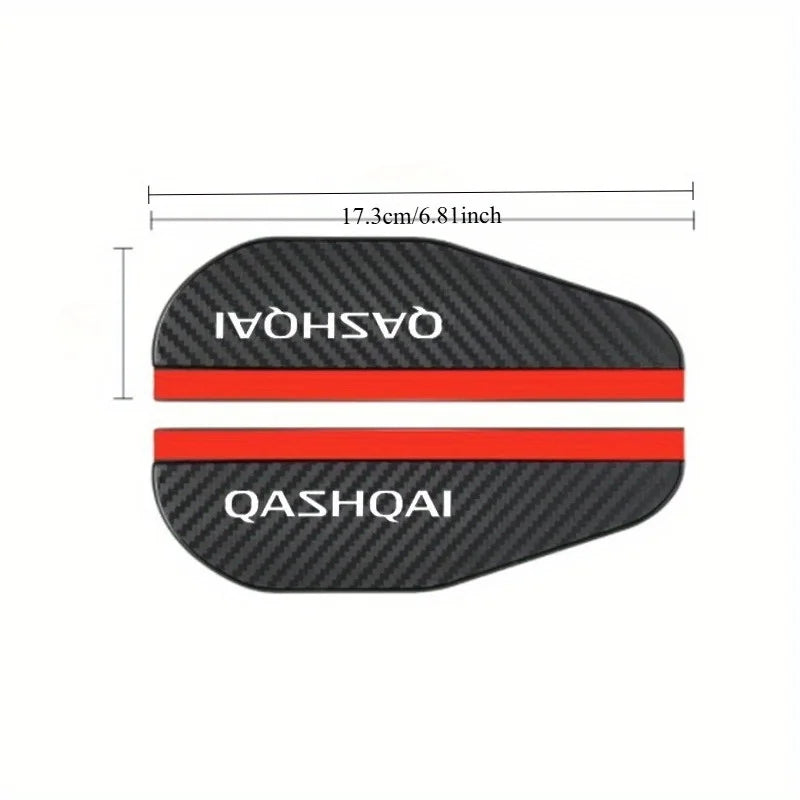 Carbon fiber rearview mirror rain guards for Nissan Qashqai