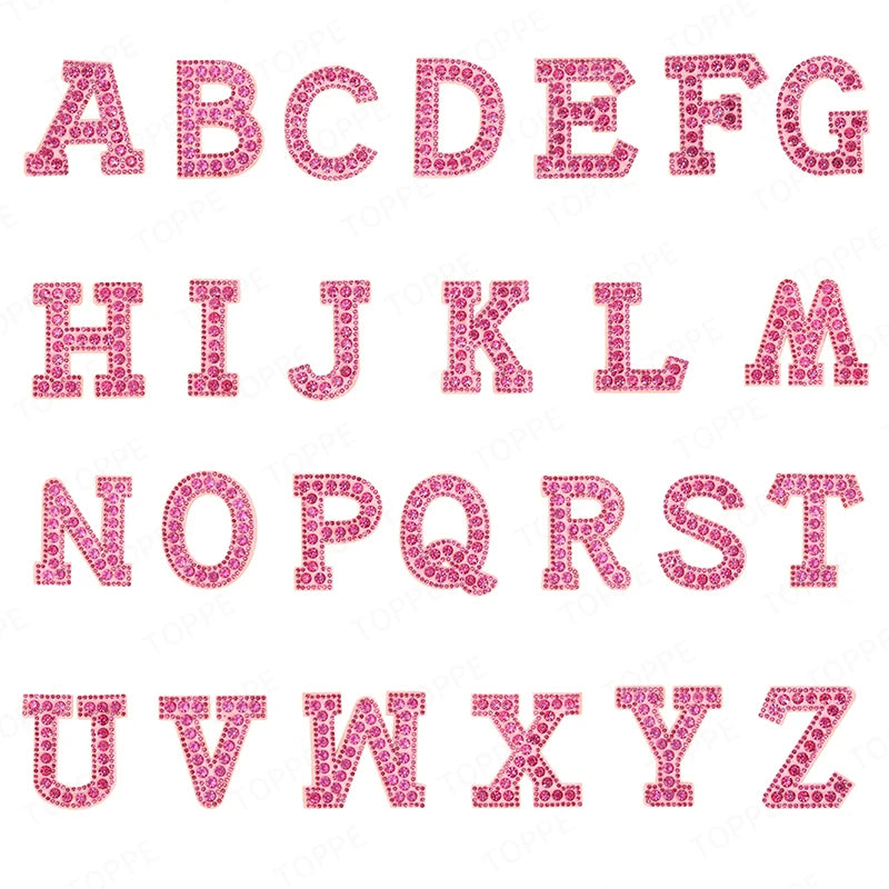 Pearl Rhinestone Letter Patches – Iron-On 3D DIY Embellishments