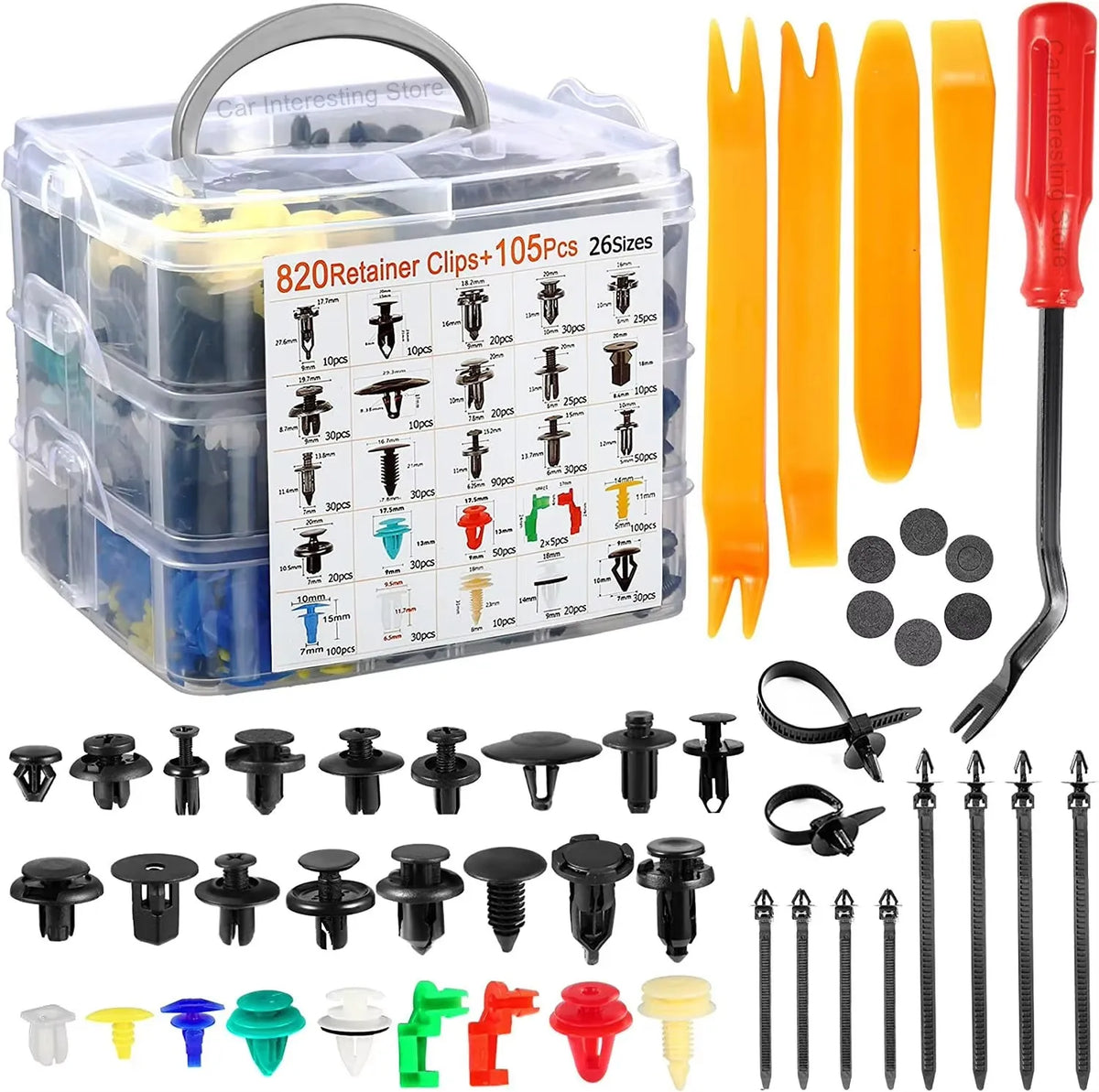 Universal Auto Trim Clip Assortment Kit – Plastic Push Rivets & Fasteners