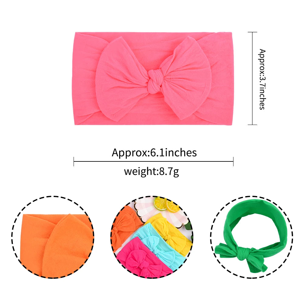 Baby Girl Bow Knit Headbands (Set of 10)