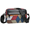 Men's PU Leather Messenger Bag with Plaid Accent