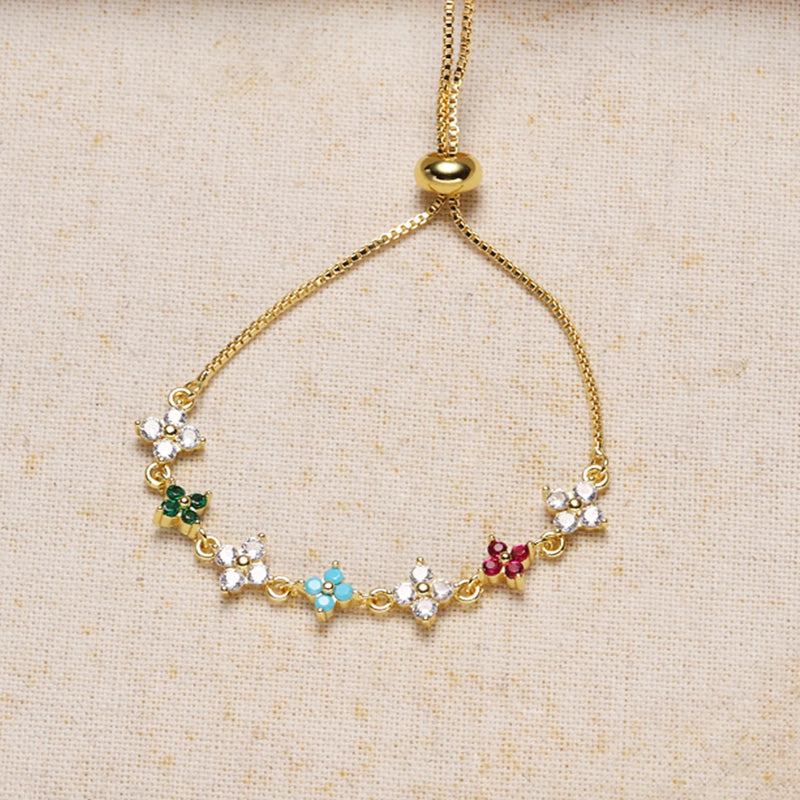Delicate Clover Bracelet with Cubic Zirconia