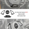 Carbon fiber interior trim kit for Chevrolet Camaro 2017+ showing steering wheel and dashboard components