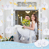 Classic White Folding Paper Hand Fans with Plastic Handles