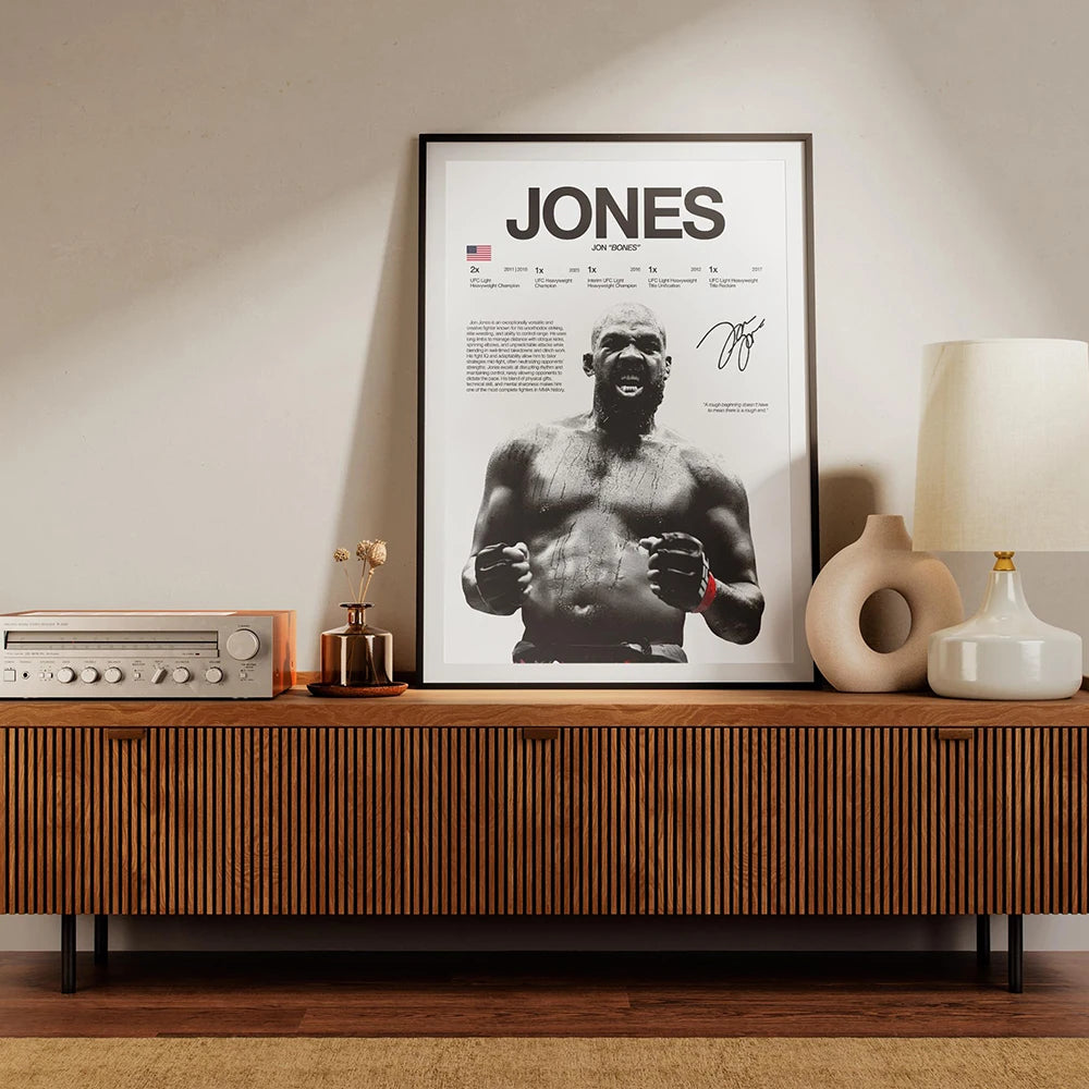 Boxing Legend Fighter Canvas Wall Art - MMA Champion Poster Print for Home Gym Decor