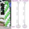 Two sets of adjustable 170 cm clear plastic balloon column stands for party decor
