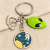 Space Explorer Enamel Keychain – UFO & Astronaut Design