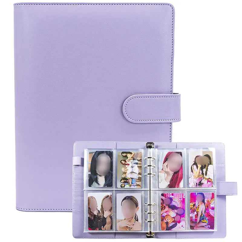 A5 PU Leather Photo & Card Organizer Binder with 4-Pocket Sleeves